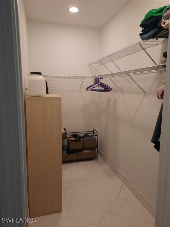 view of walk in closet