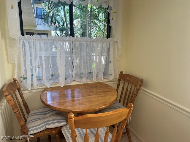 view of dining room