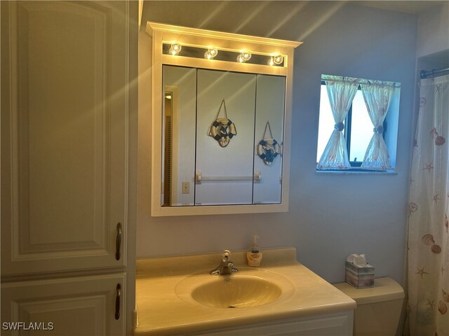 bathroom with vanity and toilet