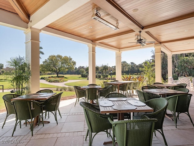 view of patio / terrace with ceiling fan