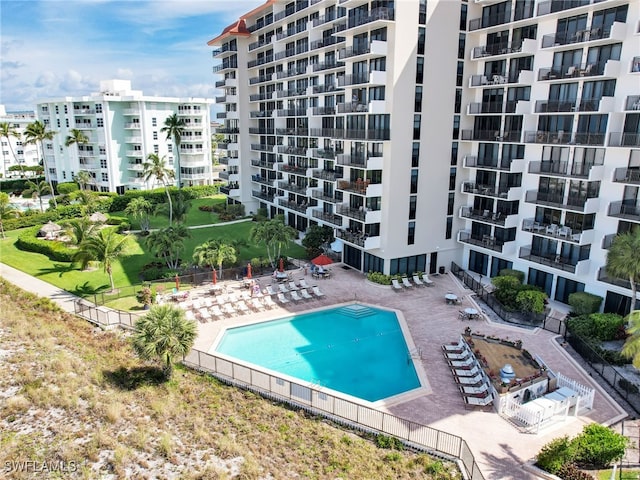 view of pool with a patio area