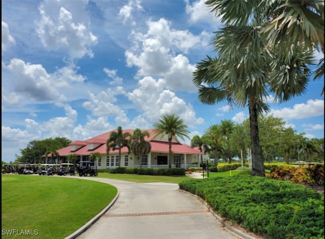 exterior space with a lawn