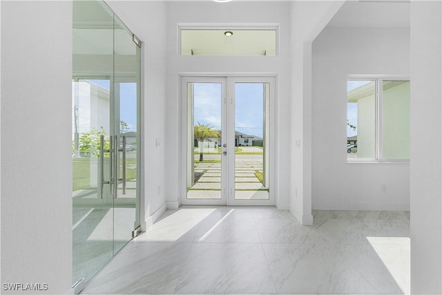 doorway to outside featuring french doors