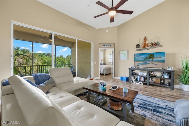 living room featuring hardwood / wood-style floors