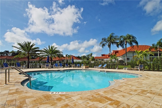 view of pool with a patio area