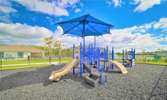 community play area with fence