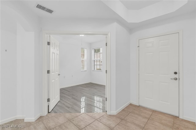 foyer featuring light wood-type flooring