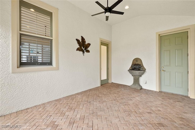 view of patio with ceiling fan