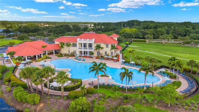 view of pool with a patio