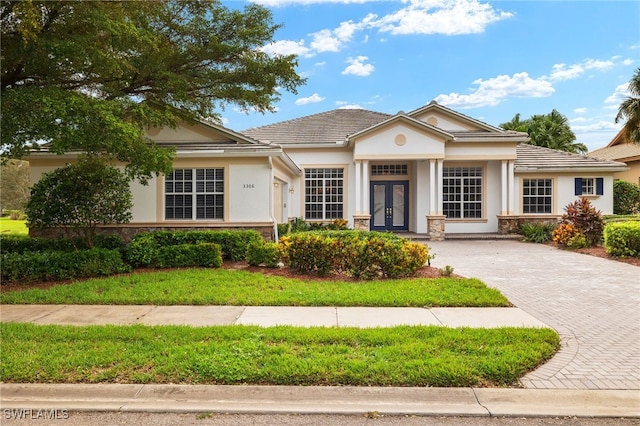 view of front of home featuring french doors