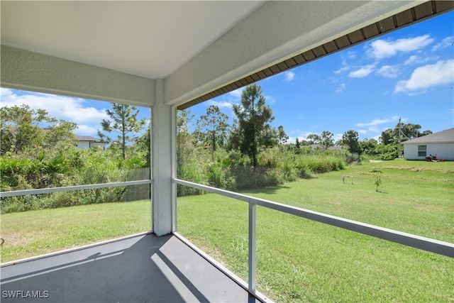 view of unfurnished sunroom