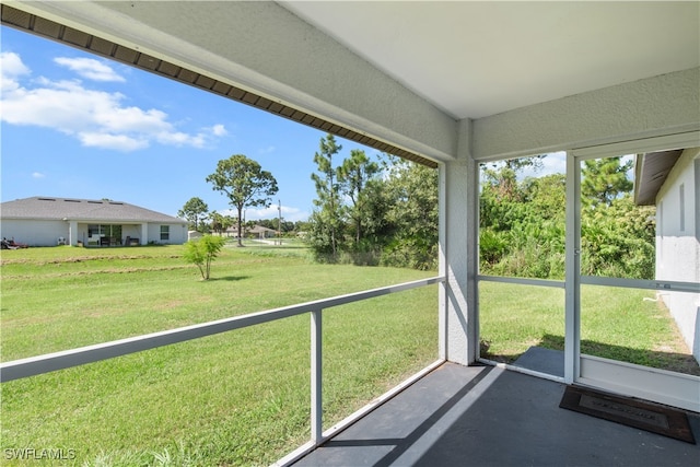 view of unfurnished sunroom