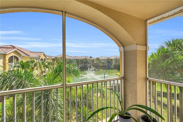 balcony with a water view