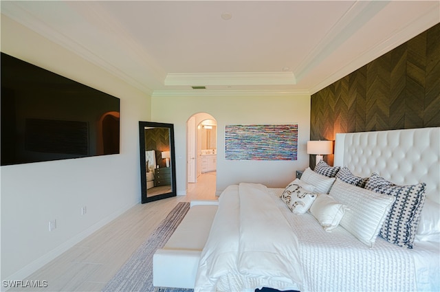 bedroom featuring ornamental molding