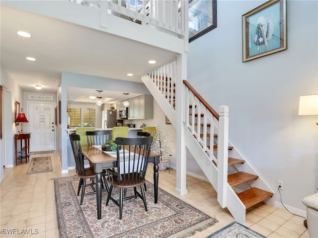 view of tiled dining room