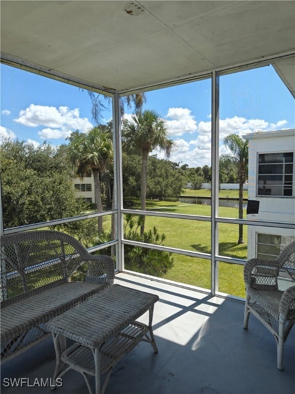 view of unfurnished sunroom