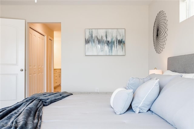 bedroom featuring a closet