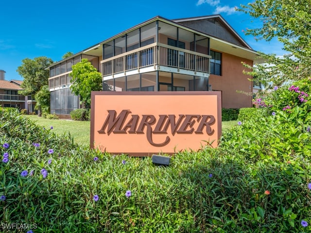 view of community sign