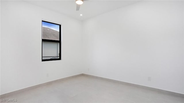 unfurnished room featuring ceiling fan