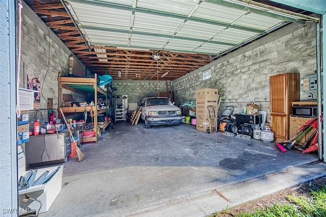 view of garage