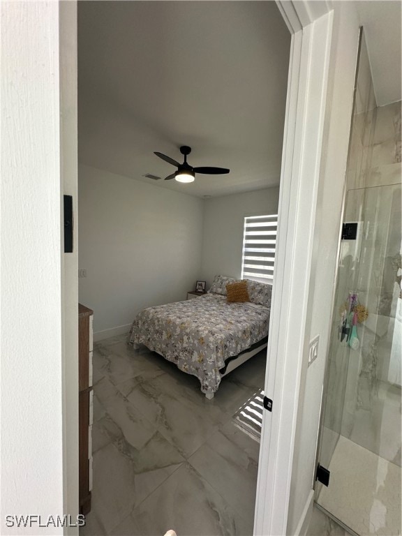 bedroom with ceiling fan