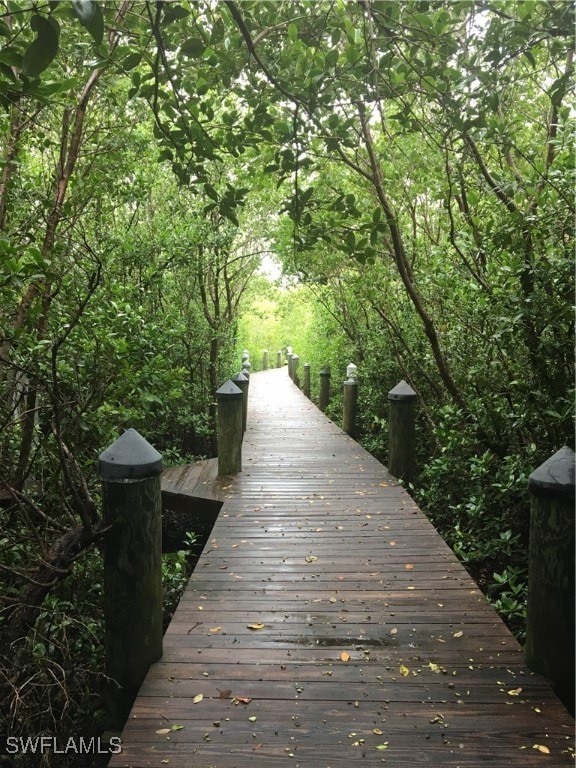 view of dock area