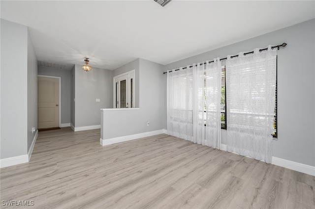 empty room featuring light hardwood / wood-style flooring