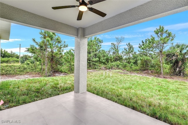 view of patio with ceiling fan