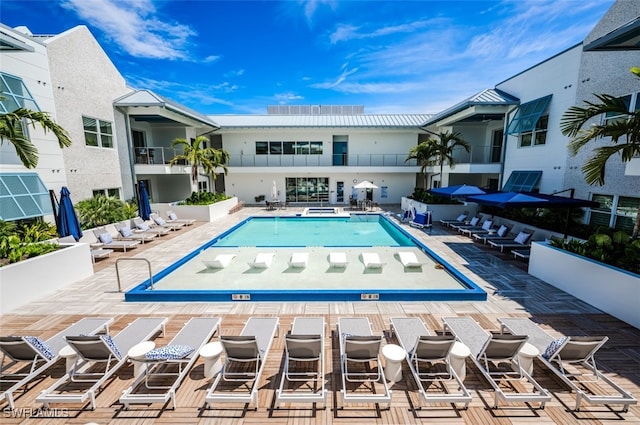 view of pool with a patio area