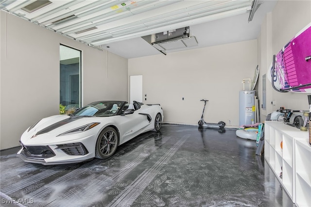 garage with water heater