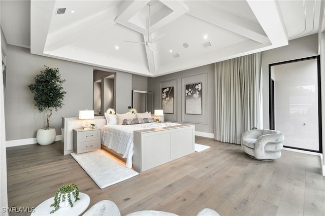 bedroom featuring light hardwood / wood-style flooring