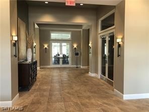 hallway featuring french doors