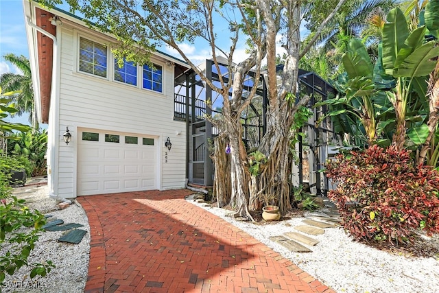 view of front of home with a garage