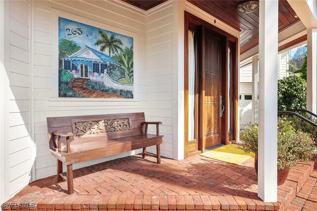 property entrance with a porch