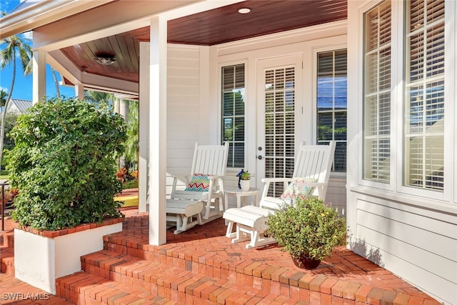 view of patio featuring covered porch