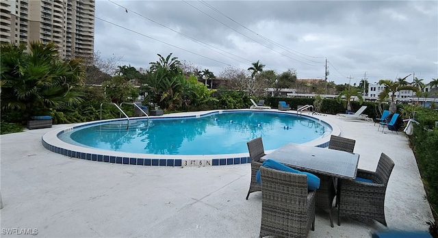 view of pool featuring a patio area