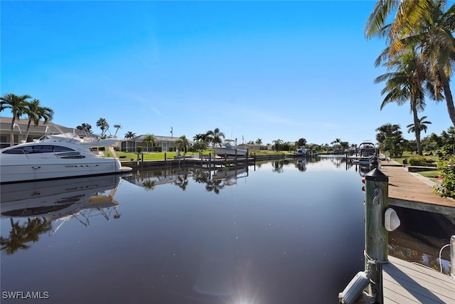 water view featuring a boat dock