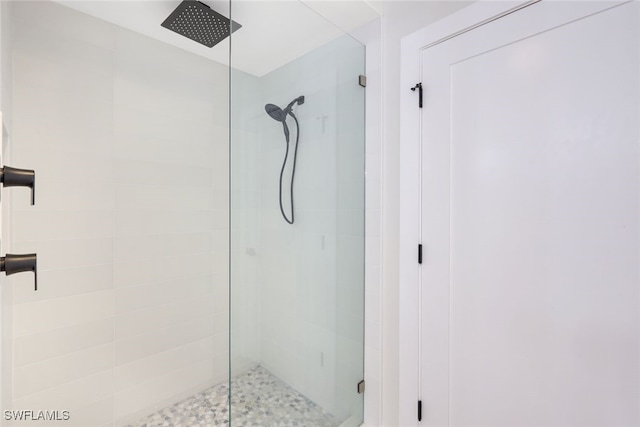 bathroom featuring walk in shower