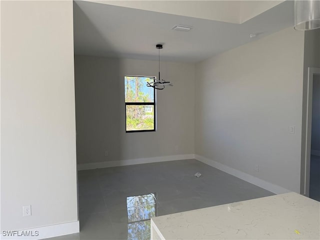 view of unfurnished dining area