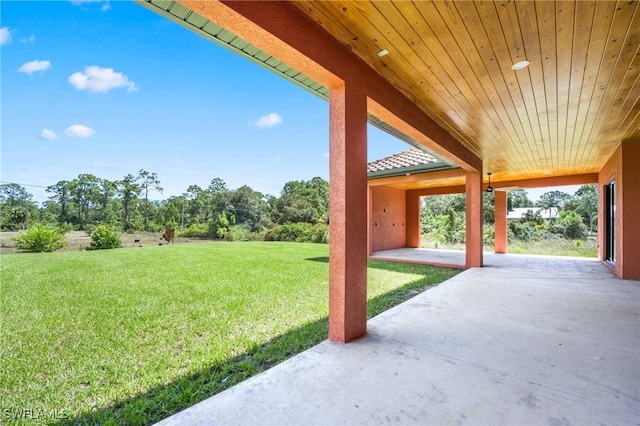 view of yard with a patio area