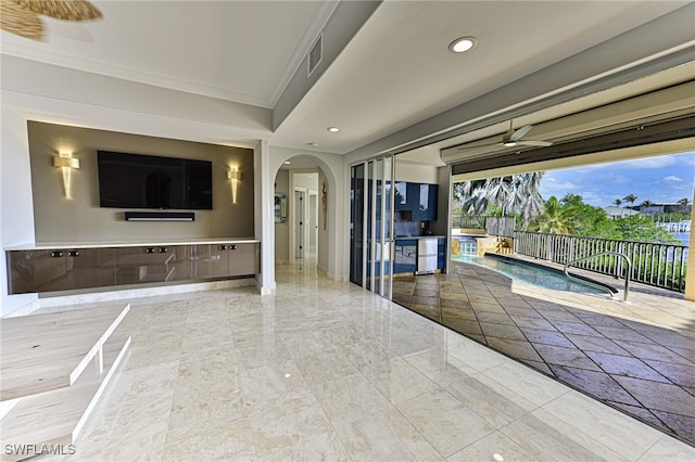 interior space featuring ornamental molding