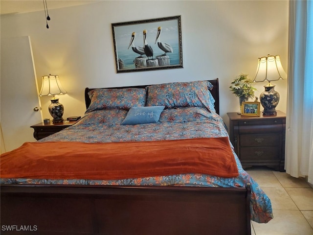 view of tiled bedroom