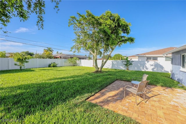 view of yard with a patio area