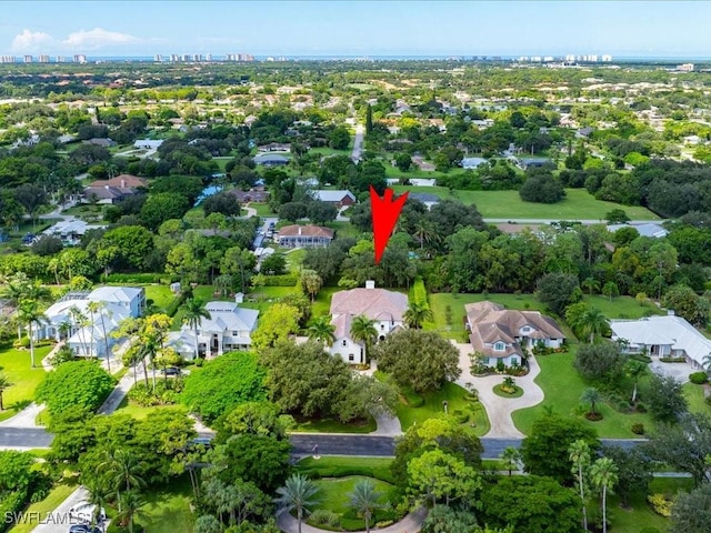 drone / aerial view featuring a residential view