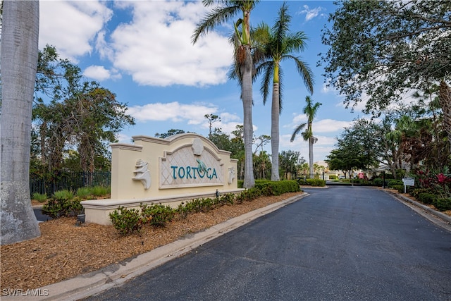 view of community sign