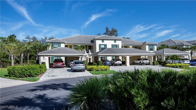 exterior space featuring a carport