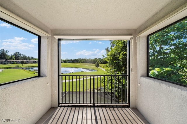 balcony with a water view