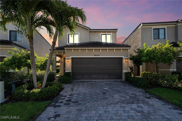 view of front facade with a garage