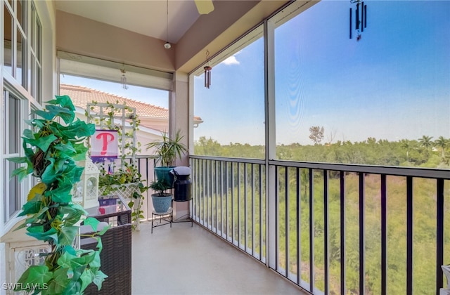 view of unfurnished sunroom