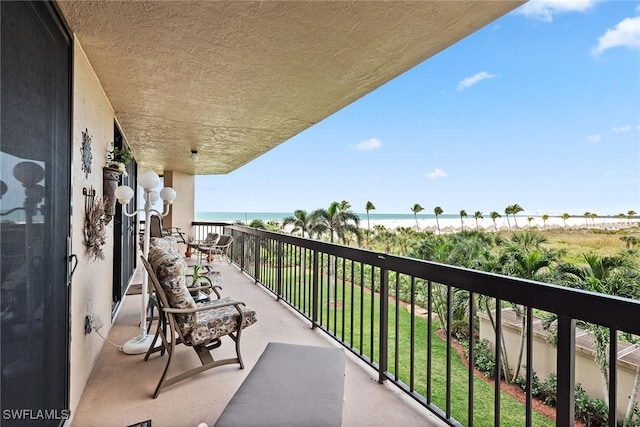 balcony with a water view